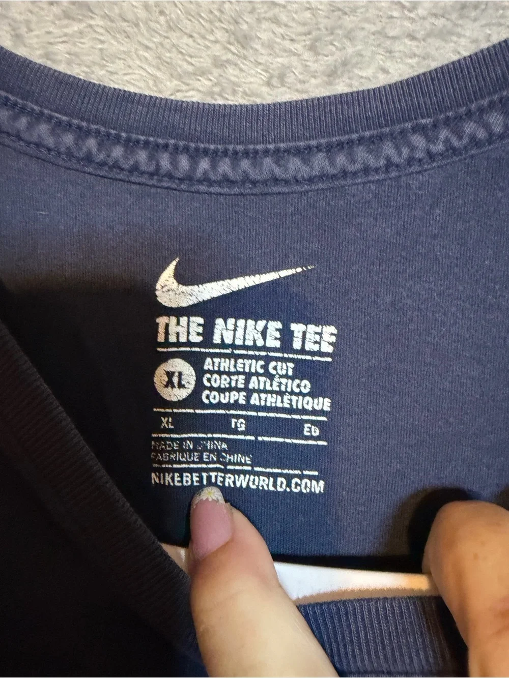 Nike Men’s Navy Graphic 'Nike Football' Short Sleeve Tee